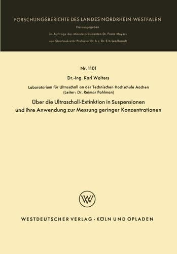 Über die Ultraschall-Extinktion in Suspensionen und ihre Anwendung zur Messung geringer Konzentrationen