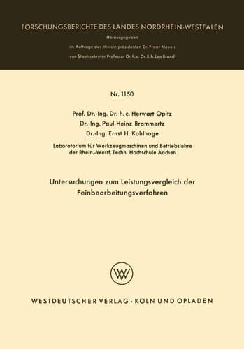 Untersuchungen zum Leistungsvergleich der Feinbearbeitungsverfahren