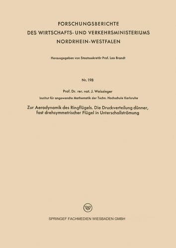Zur Aerodynamik des Ringflügels. Die Druckverteilung dünner, fast drehsymmetrischer Flügel in Unterschallströmung