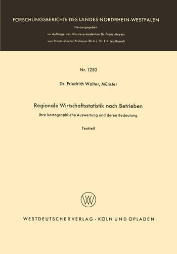 Regionale Wirtschaftsstatistik nach Betrieben ihre kartographische Auswertung und deren Bedeutung