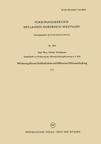 Nitrierung dünner Stahlschichten mit Hilfe einer Glimmentladung