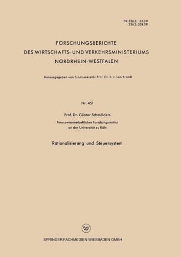 Rationalisierung und Steuersystem