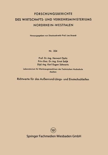 Richtwerte für das Außenrund-Längs- und Einstechschleifen