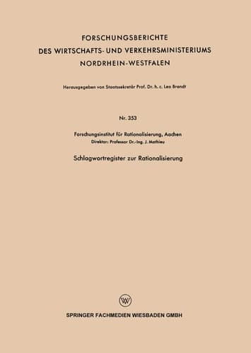 Schlagwortregister zur Rationalisierung