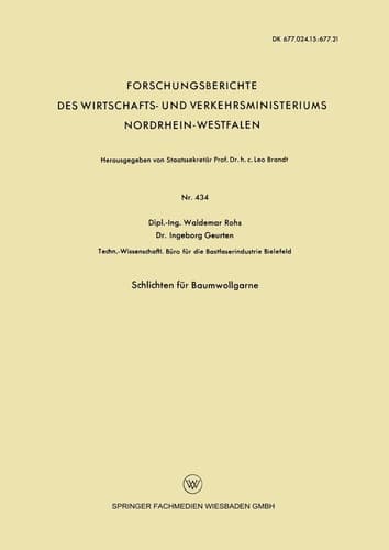 Schlichten für Baumwollgarne