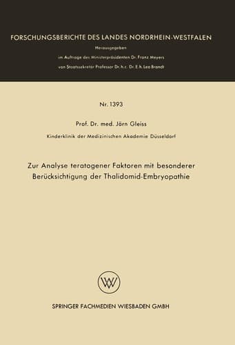 Zur Analyse teratogener Faktoren mit besonderer Berücksichtigung der Thalidomid-Embryopathie