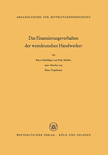 Das Finanzierungsverhalten der westdeutschen Handwerker