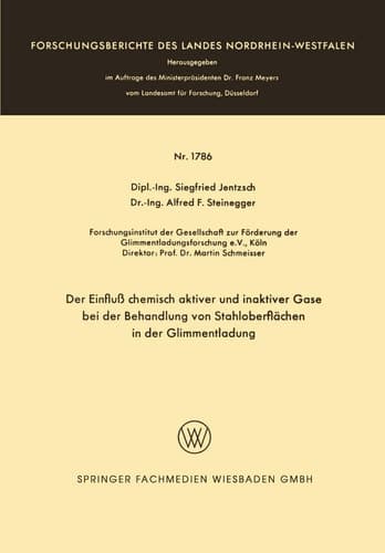Der Einfluß chemisch aktiver und inaktiver Gase bei der Behandlung von Stahloberflächen in der Glimmentladung