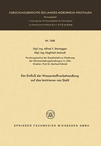Der Einfluß der Wasserstoffvorbehandlung auf das Ionitrieren von Stahl