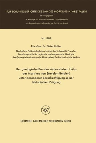 Der geologische Bau des südwestlichen Teiles des Massives von Stavelot (Belgien) unter besonderer Berücksichtigung seiner tektonischen Prägung