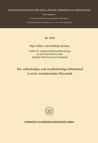 Der selbständige und unselbständige Mittelstand in einer westdeutschen Kleinstadt