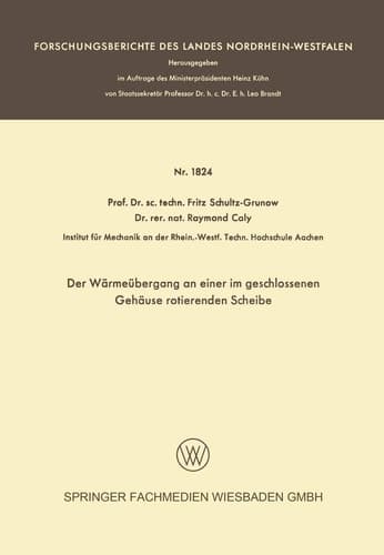 Der Wärmeübergang an einer im geschlossenen Gehäuse rotierenden Scheibe