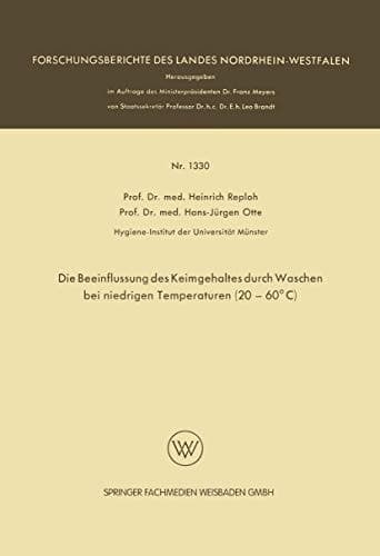Die Beeinflussung des Keimgehaltes durch Waschen bei niedrigen Temperaturen (20–60°C)
