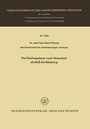 Die Erholungsdauer nach Hitzearbeit als Maß der Belastung