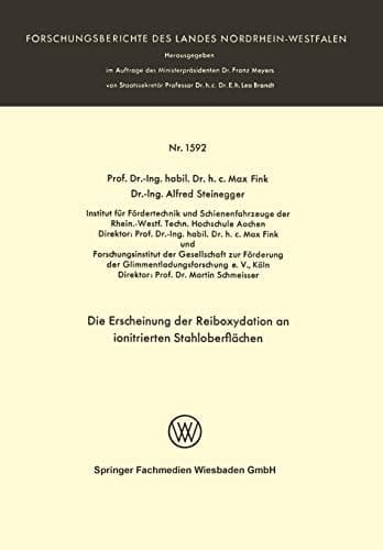 Die Erscheinung der Reiboxydation an ionitrierten Stahloberflächen