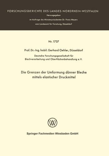Die Grenzen der Umformung dünner Bleche mittels elastischer Druckmittel