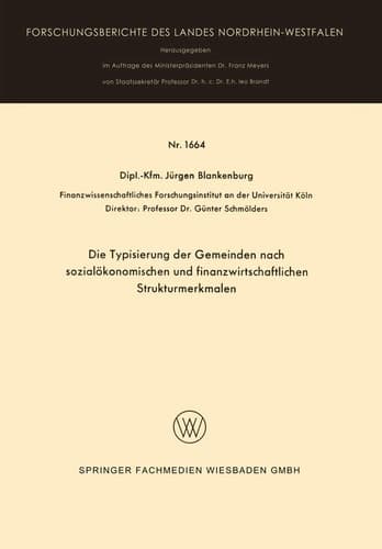 Die Typisierung der Gemeinden nach sozialökonomischen und finanzwirtschaftlichen Strukturmerkmalen