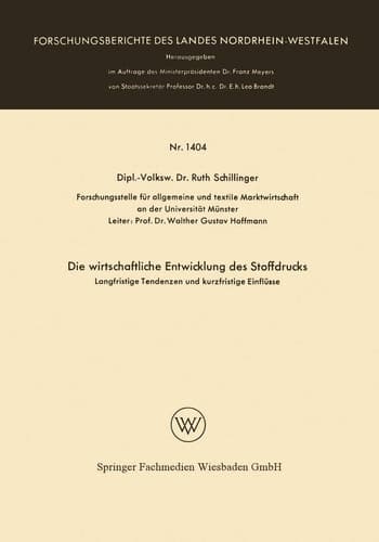 Die wirtschaftliche Entwicklung des Stoffdrucks Langfristige Tendenzen und kurzfristige Einflüsse