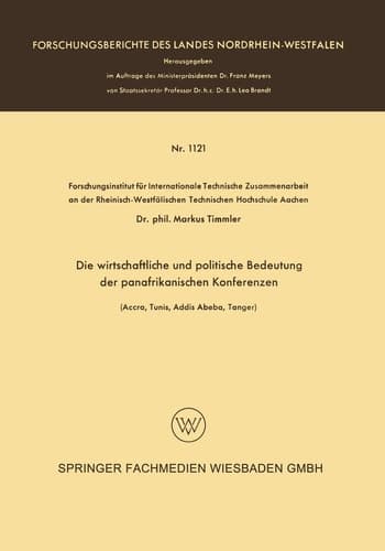 Die wirtschaftliche und politische Bedeutung der panafrikanischen Konferenzen (Accra, Tunis, Addis Abeba, Tanger)