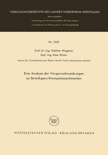 Eine Analyse der Vorgarnschwankungen an Streichgarn-Krempelassortimenten