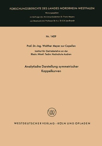 Analytische Darstellung symmetrischer Koppelkurven