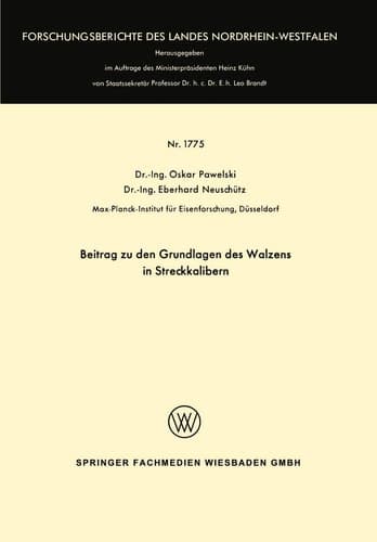 Beitrag zu den Grundlagen des Walzens in Streckkalibern