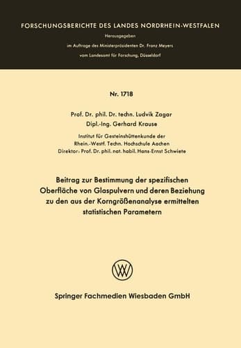 Beitrag zur Bestimmung der spezifischen Oberfläche von Glaspulvern und deren Beziehung zu den aus der Korngrößenanalyse ermittelten statistischen Parametern