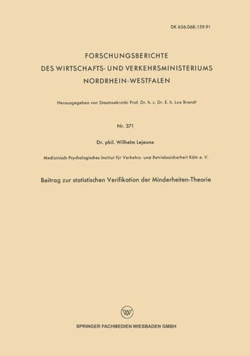 Beitrag zur statistischen Verifikation der Minderheiten-Theorie