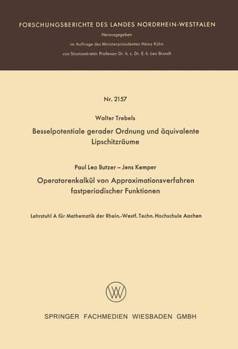 Besselpotentiale gerader Ordnung und äquivalente Lipschitzräume. Operatorenkalkül von Approximationsverfahren fastperiodischer Funktionen