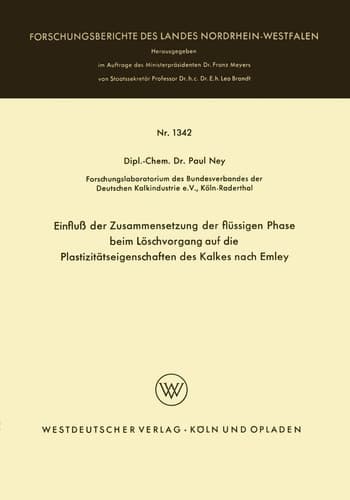 Einfluß der Zusammensetzung der flüssigen Phase beim Löschvorgang auf die Plastizitätseigenschaften des Kalkes nach Emley