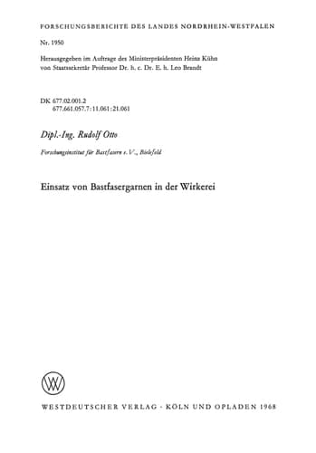 Einsatz von Bastfasergarnen in der Wirkerei (German Edition)