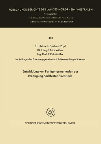 Entwicklung von Fertigungsmethoden zur Erzeugung hochfester Sinterteile