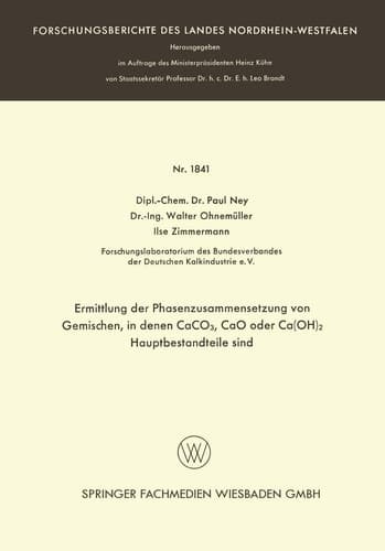 Ermittlung der Phasenzusammensetzung von Gemischen, in denen CaCO3, CaO oder Ca(OH)2 Hauptbestandteile sind