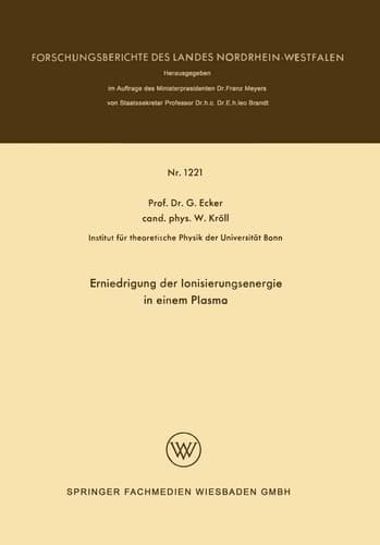 Erniedrigung der Ionisierungsenergie in einem Plasma