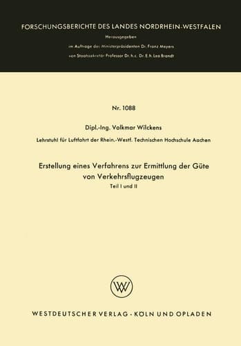 Erstellung eines Verfahrens zur Ermittlung der Güte von Verkehrsflugzeugen Teil I und II