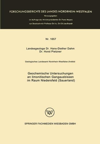 Geochemische Untersuchungen an limonitischen Gangausbissen im Raum Niedersfeld (Sauerland)