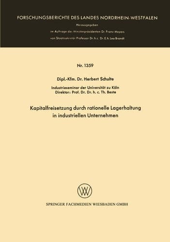 Kapitalfreisetzung durch rationelle Lagerhaltung in industriellen Unternehmen