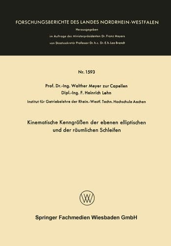Kinematische Kenngrößen der ebenen elliptischen und der räumlichen Schleifen
