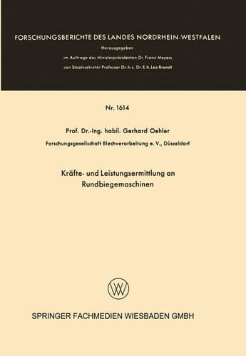 Kräfte- und Leistungsermittlung an Rundbiegemaschinen