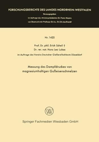 Messung des Dampfdruckes von magnesiumhaltigen Gußeisenschmelzen (German Edition)
