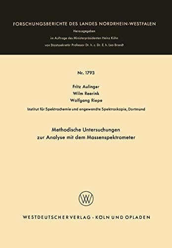 Methodische Untersuchungen zur Analyse mit dem Massenspektrometer