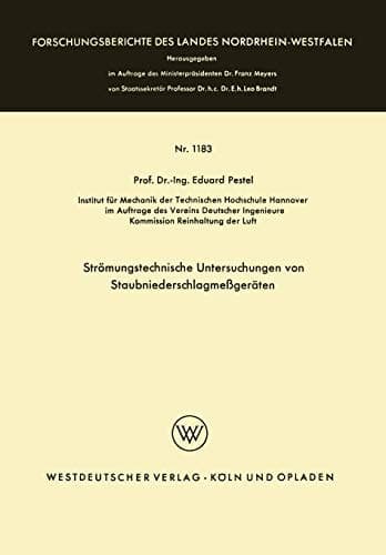 Strömungstechnische Untersuchungen von Staubniederschlagsmeßgeräten