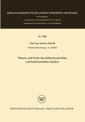 Theorie und Praxis des diskontinuierlichen und kontinuierlichen Spülens (German Edition)