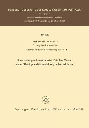 Umwandlungen in warmfesten Stählen, Versuch einer Gleichgewichtsdarstellung der Karbidphasen