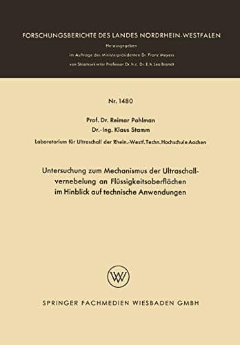 Untersuchung zum Mechanismus der Ultraschallvernebelung an Flüssigkeitsoberflächen im Hinblick auf technische Anwendungen