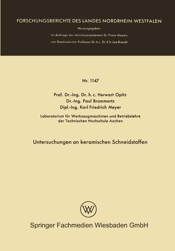 Untersuchungen an keramischen Schneidstoffen