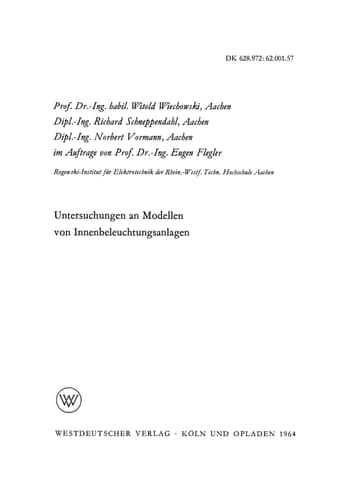 Untersuchungen an Modellen von Innenbeleuchtungsanlagen