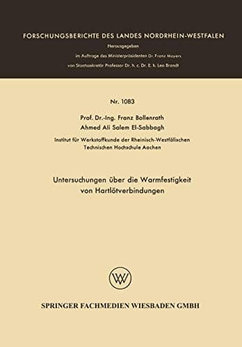 Untersuchungen über die Warmfestigkeit von Hartlötverbindungen