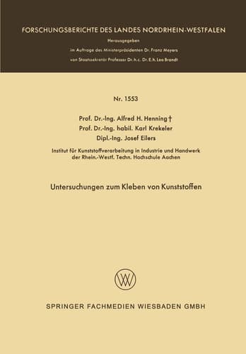 Untersuchungen zum Kleben von Kunststoffen