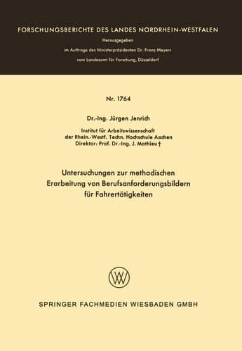 Untersuchungen zur methodischen Erarbeitung von Berufsanforderungsbildern für Fahrertätigkeiten